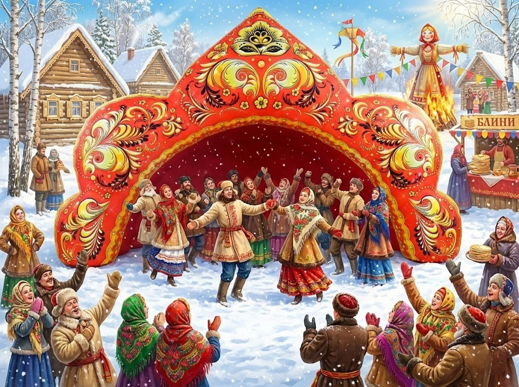 надувное оформление Масленицы
