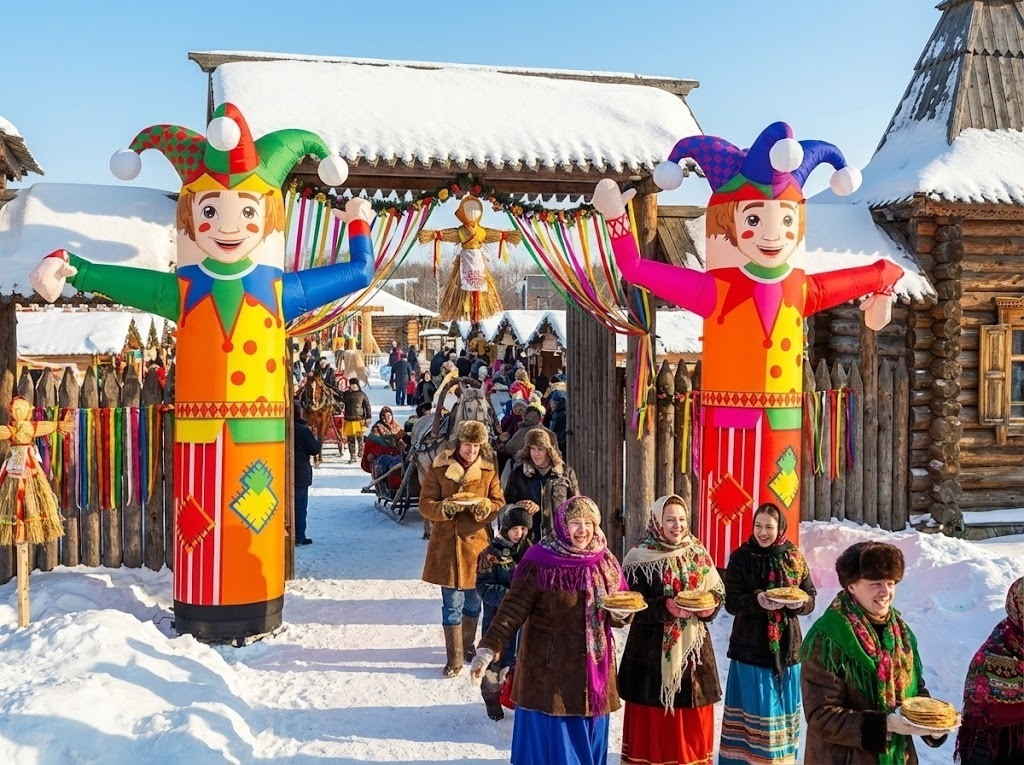 надувное оформление Масленицы